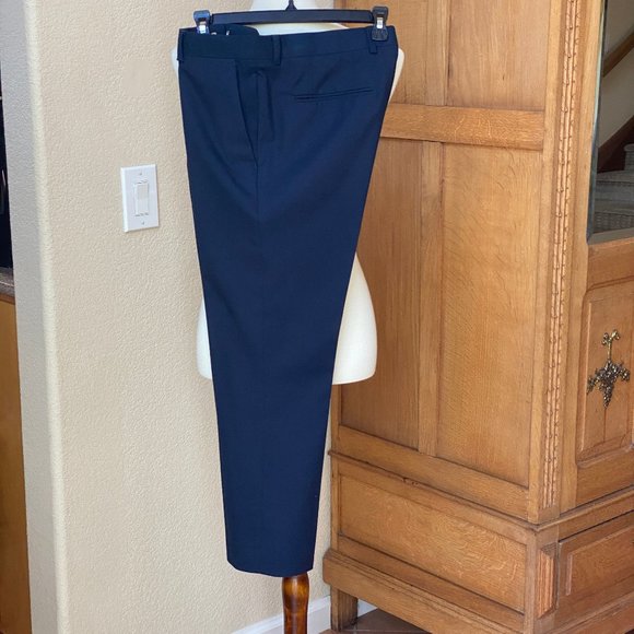 TOPMAN Skinny Fit Textured Navy Dress Pants S32 - Picture 5 of 16
